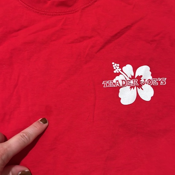 Trader Joe’s Red Tee Crew Neck Shirt - Picture 2 of 5